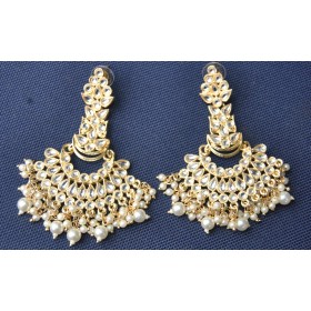 Chandbali Earrings with Pearls