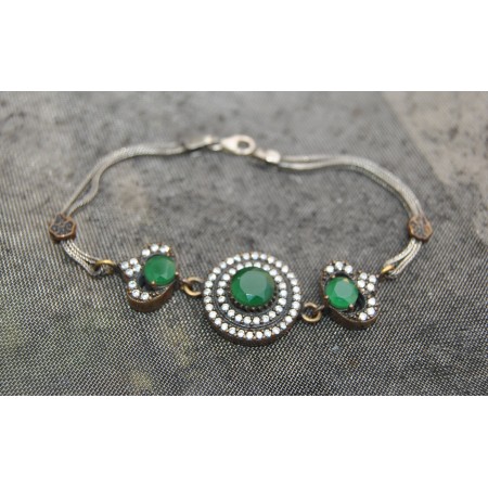 Turkish Silver Emerald Bracelet