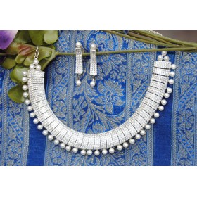 Pearl Diamond Necklace Set