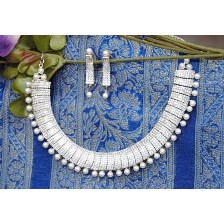 Pearl Diamond Necklace Set