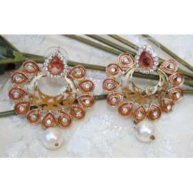  Pink Diamond Chand Bali Earrings