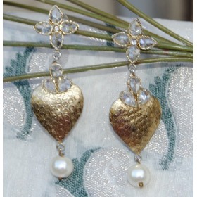 Crystal Gold Leaf Earrings
