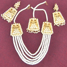 Multiple Pearl Chain Necklace Set