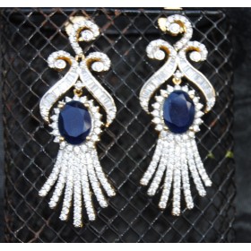 Oval Sapphire Diamond Earrings