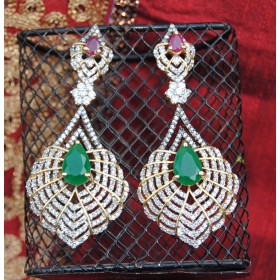 Emerald Drop Diamonds Earrings