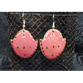  Gold Pink Turkish Earrings