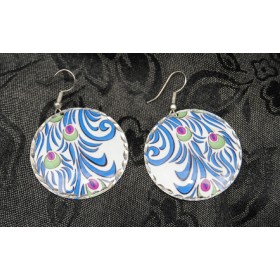 Peacock Blue Turkish Earrings