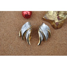 Silver Gold Petal Stud 