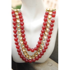Red Onyx Kundan Necklace