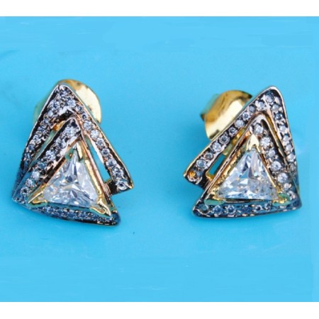 Layered Triangular Diamond Earrings