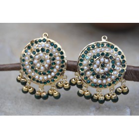 Green Aari Gold Pearl Stud