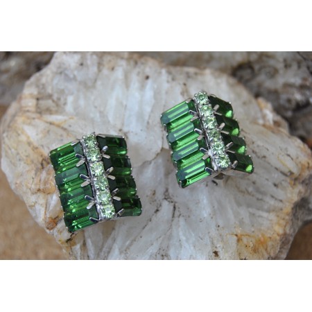 Green Crystal Stud Earrings