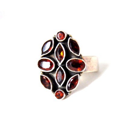 Garnet Sterling Silver Ring