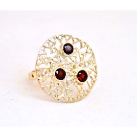 Sterling Silver Ring with Garnet