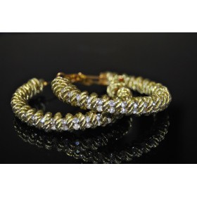 Green Gold Hoop Earrings