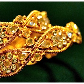 Gold Diamond Bangles