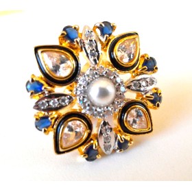 Kundan Sapphire Ring