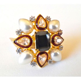 Kundan Pearl Ring