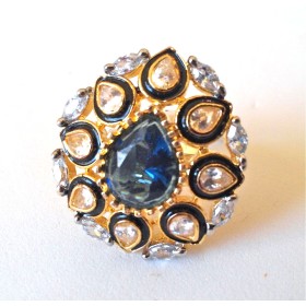 Kundan Sapphire Ring