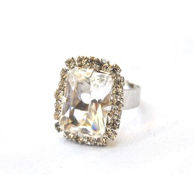 White Crystal Ring