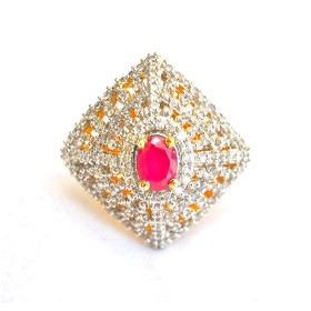 Modern Ruby Diamond Ring