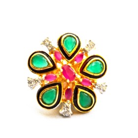 Tricolor Cocktail Ring