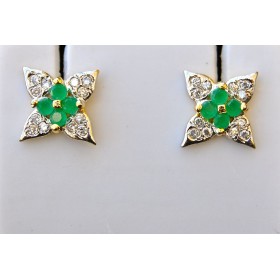 Green Flowers Stud Earrings