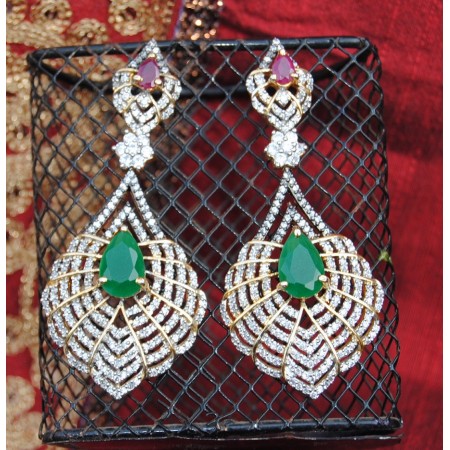 Emerald Drop Diamonds Earrings