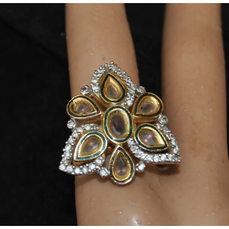 Kundan Studded Diamond Rind