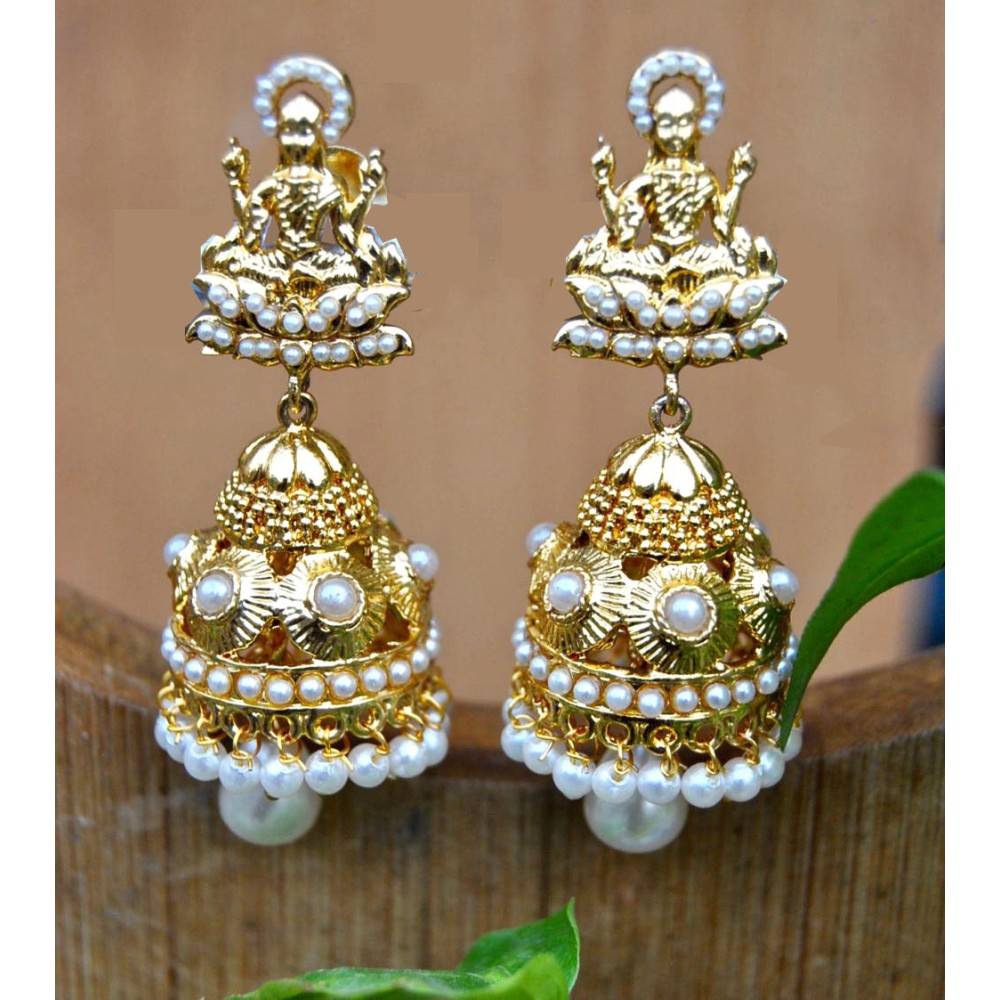 Buy Kairangi by Yellow Chimes B081Q3Jtj6_Jcs1.Jpg Gold Plated Copper  Traditional Kundan Studded Meenakari Touch Pearl Moti Jhumka Earrings for  Women and Girls - 8 cm Online at Best Prices in India - JioMart.