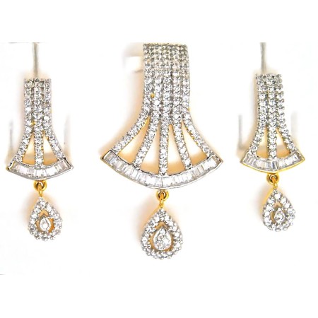 American Diamond Pendant Set