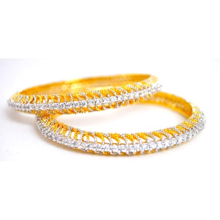 Two Tone Gold Silver Bangles