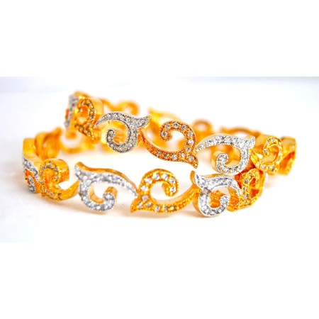 Deep Gold Diamond Bangles