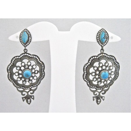 Turquoise Diamond Earrings