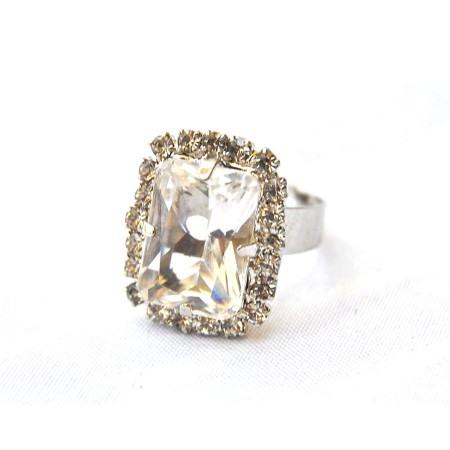 White Crystal Ring