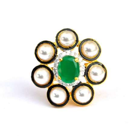 Pearl Emerald Ring