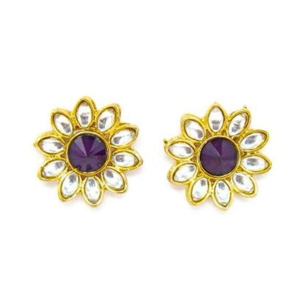 Bright gold designer arc with small jhumka earrings – Simpliful Jewelry