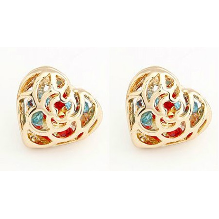 Hollow Golden Floral Stud Earrings